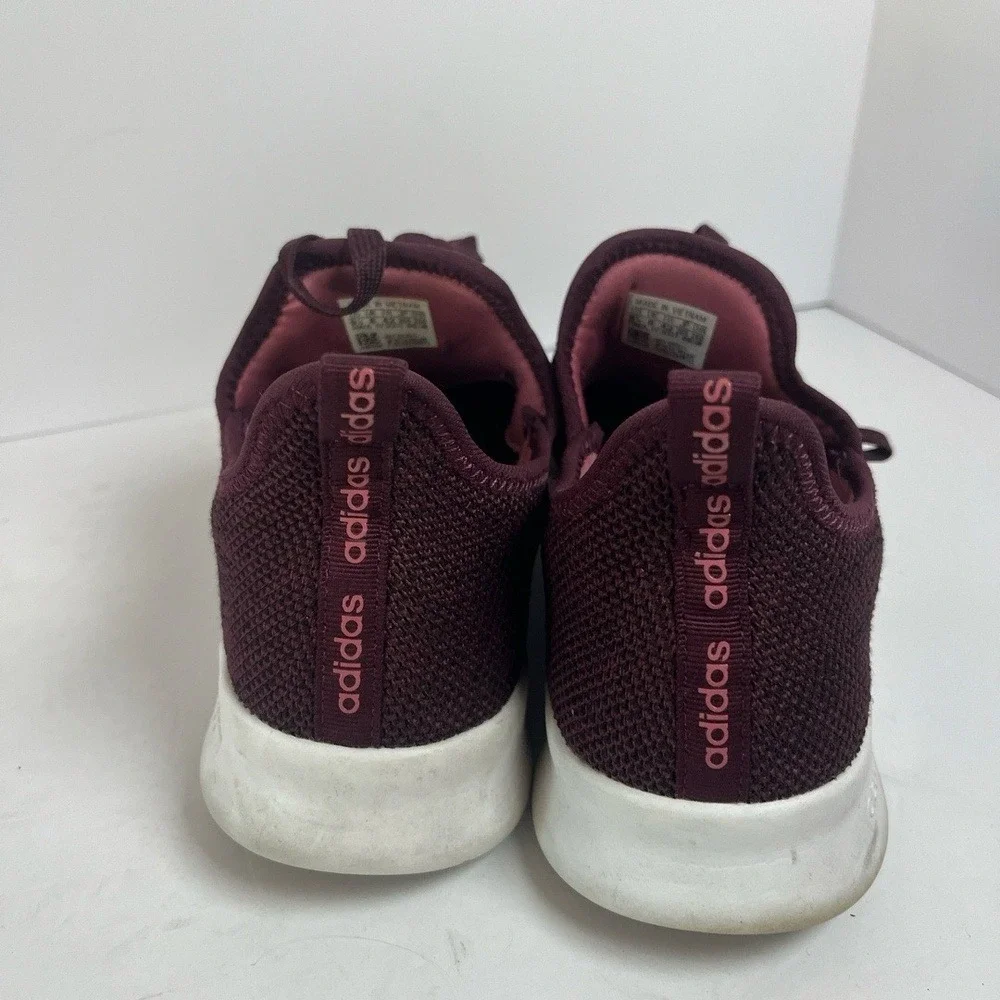 Adidas Sneakers Womens Size 9.5 Maroon Athletic Running Cloudfoam Comfortable Li